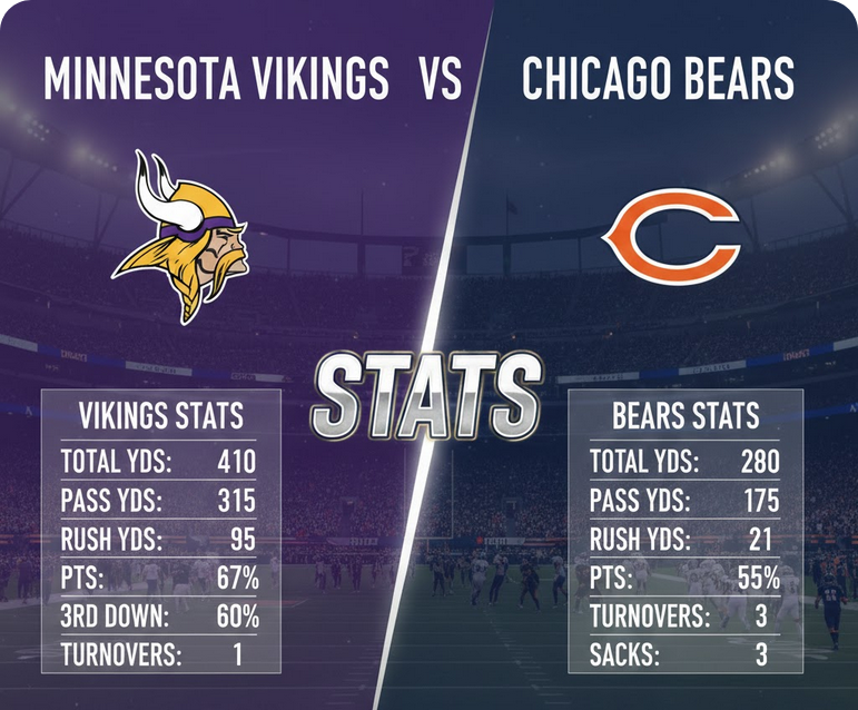 Minnesota Vikings vs Chicago Bears Match Player Stats